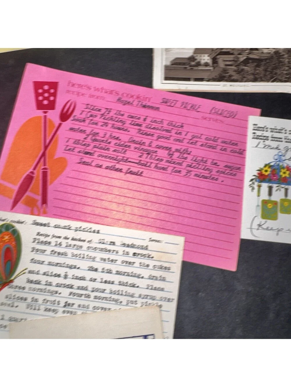 Vintage Ephemera Lot Photos Postcards Recipe Cards Keepsake Box Memories